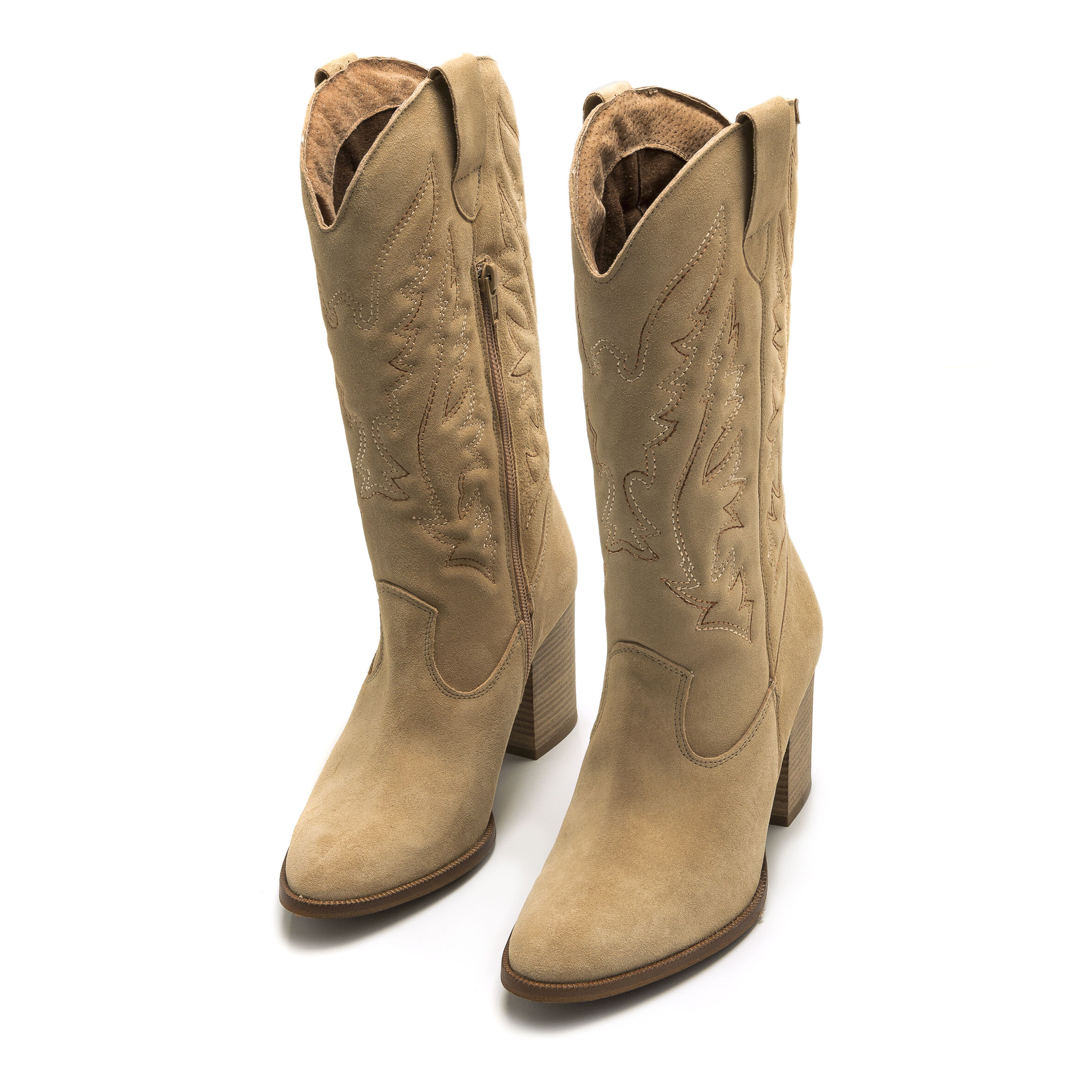 Botas cowboy beige discount mujer